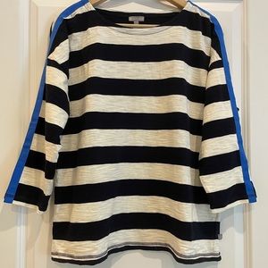 T Talbots Striped Top with Ribbon Detail